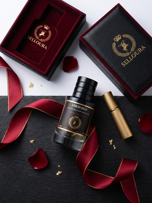 Urban self bottel red roses black wood self 