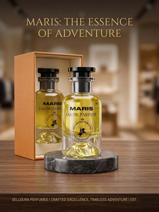 MARIS inspired by Immensite perfume bottle with elegant packaging showcasing oceanic adventure essence.